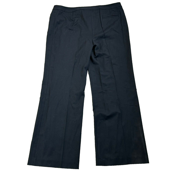 ELLEN TRACY NWT Women 16 Black Wool Modern Boot Leg Trouser Pants Pockets Career - Picture 2 of 9